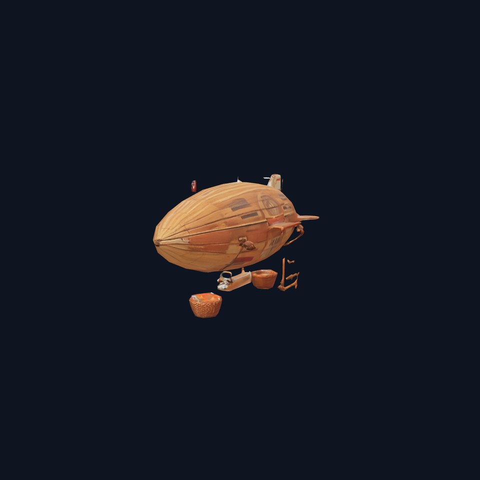 Vintage Wooden Airship model pack